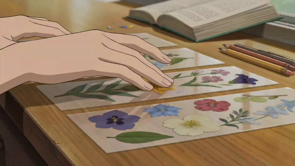 ASMR Pressed Flower Bookmark Animation