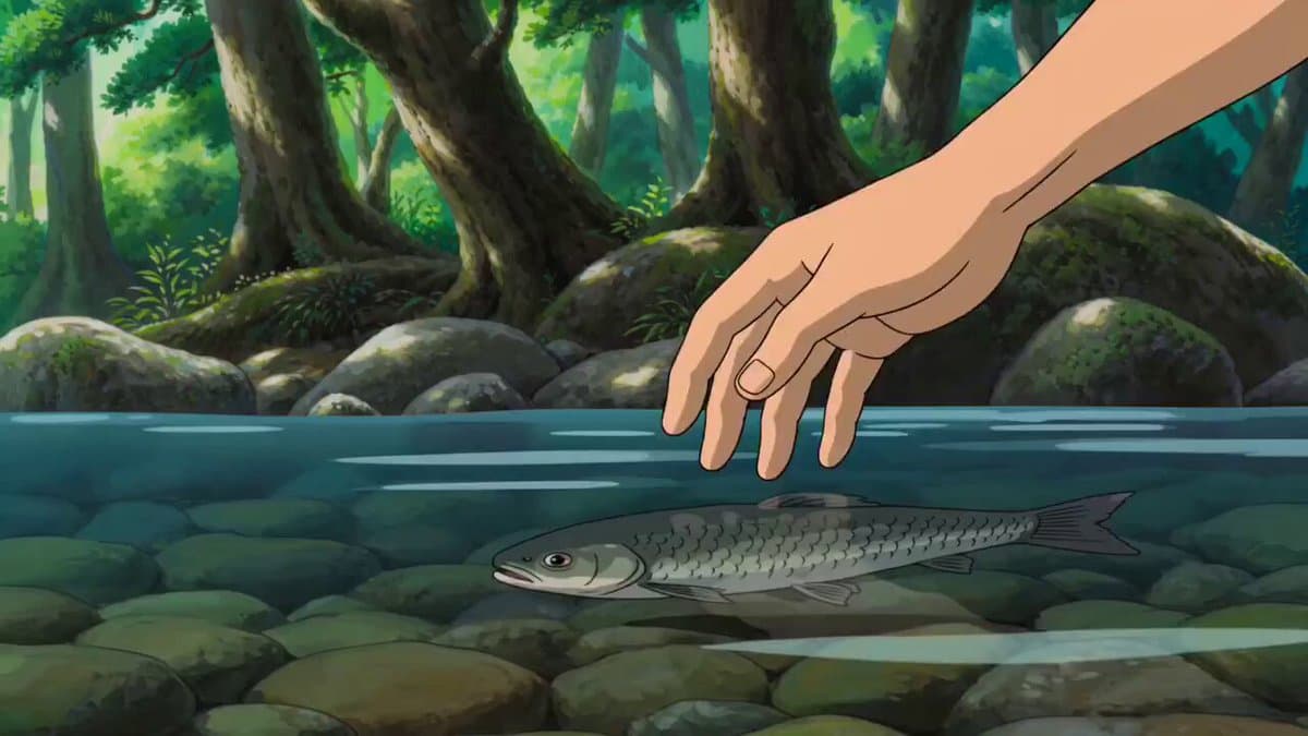 Serene Ghibli-esque Riverside Picnic Prompt