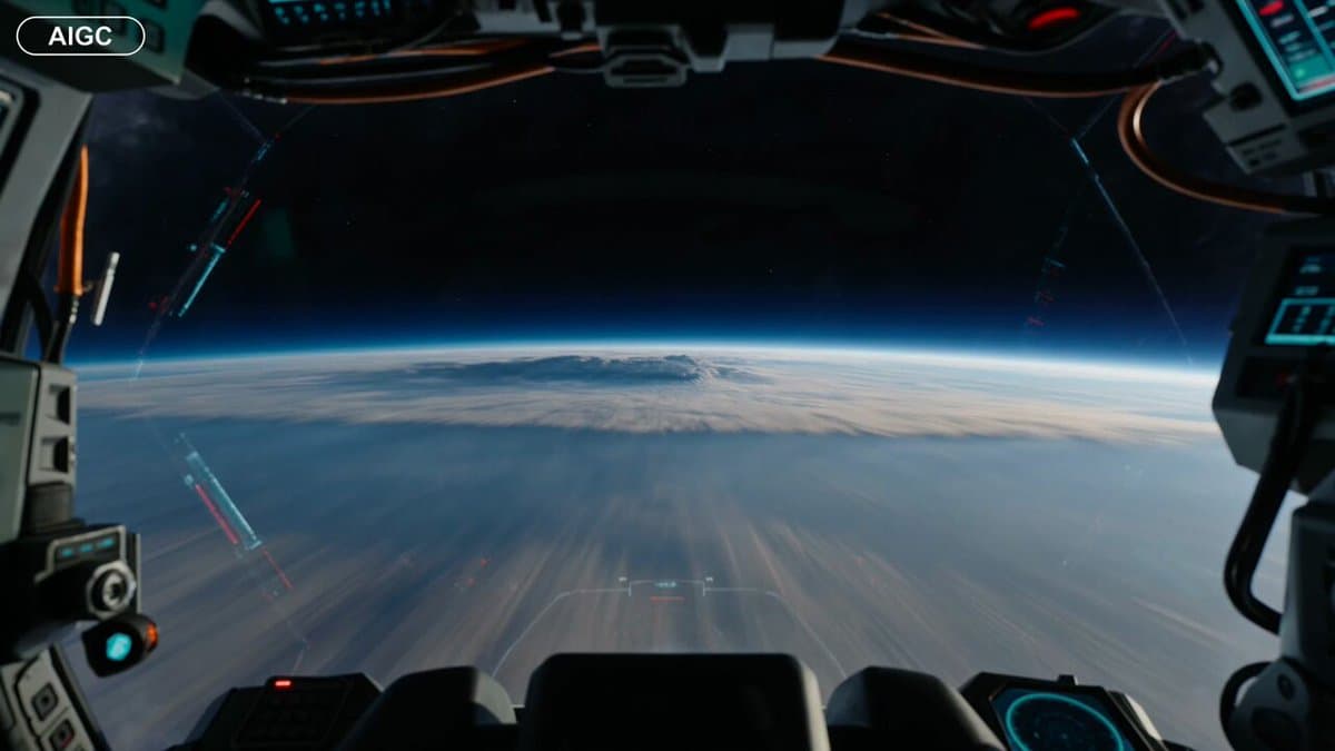 First-Person Spaceship Cockpit Flight