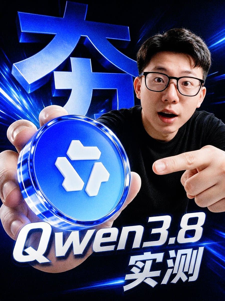 Cyber Blue Qwen Tech Review Poster
