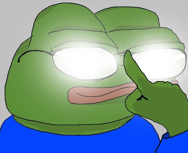Glowing Glasses Frog Meme