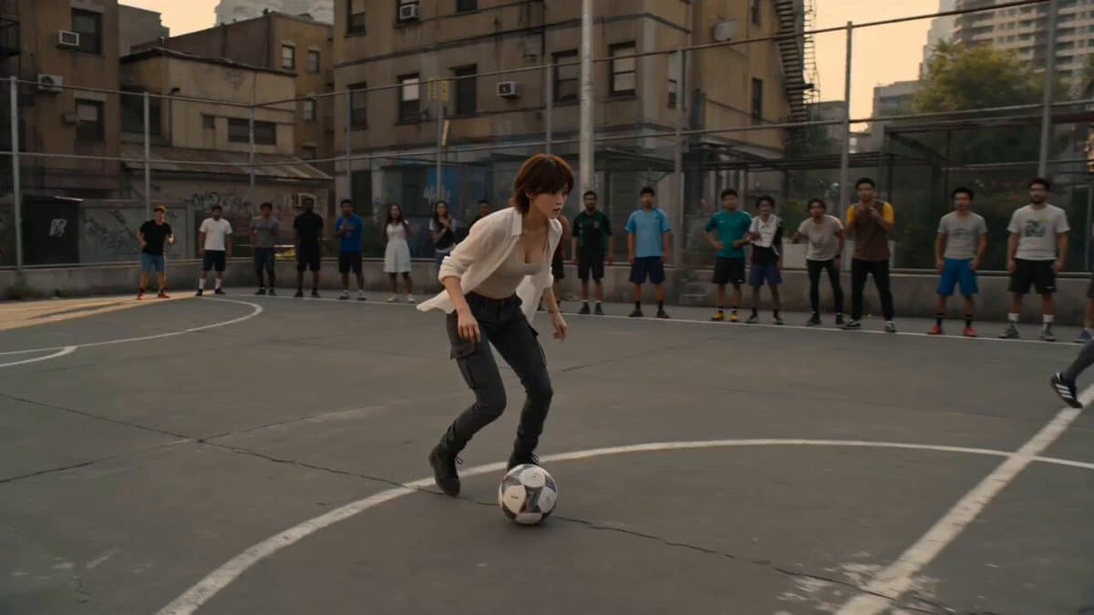 Street Soccer Bicycle Kick Action Sequence