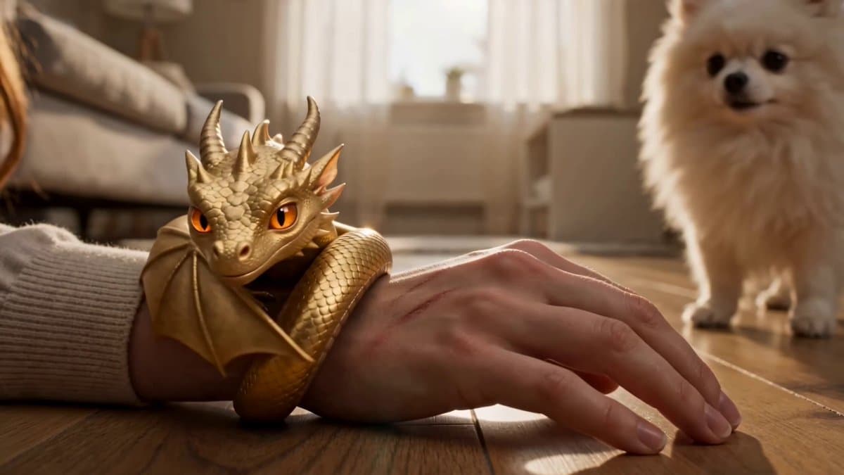 Seedance 2.0 Video Prompt: Golden Tiny Dragon