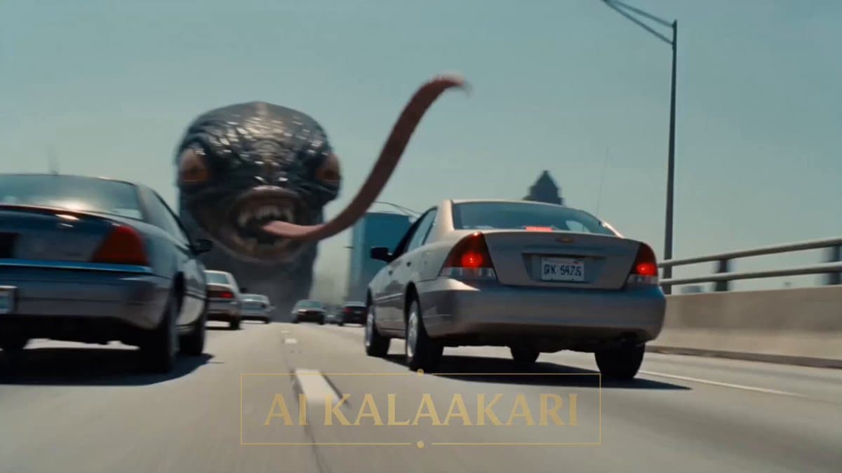 Alien Creature Highway Bridge Attack