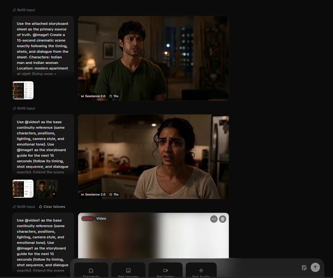 Cinematic Storyboard Video Extension