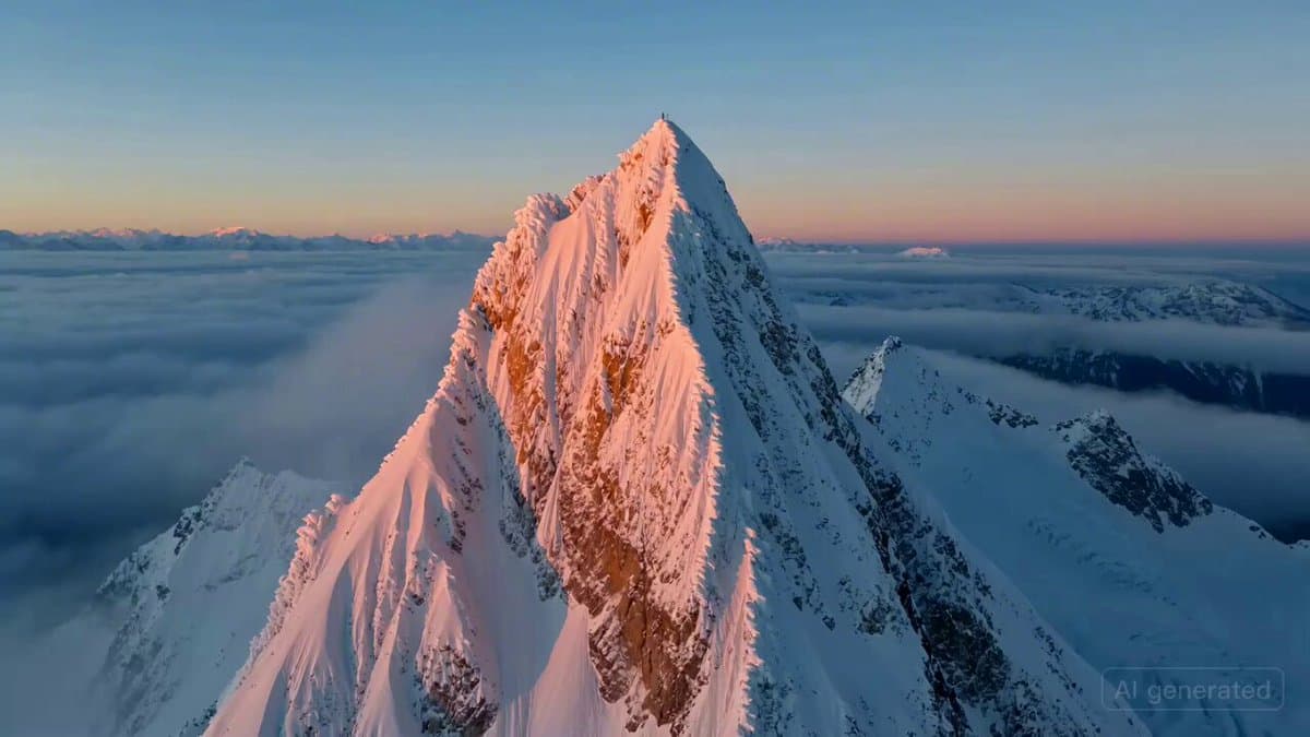 Cinematic Aerial Shot of Wingsuit Pilot in Alpine Valley