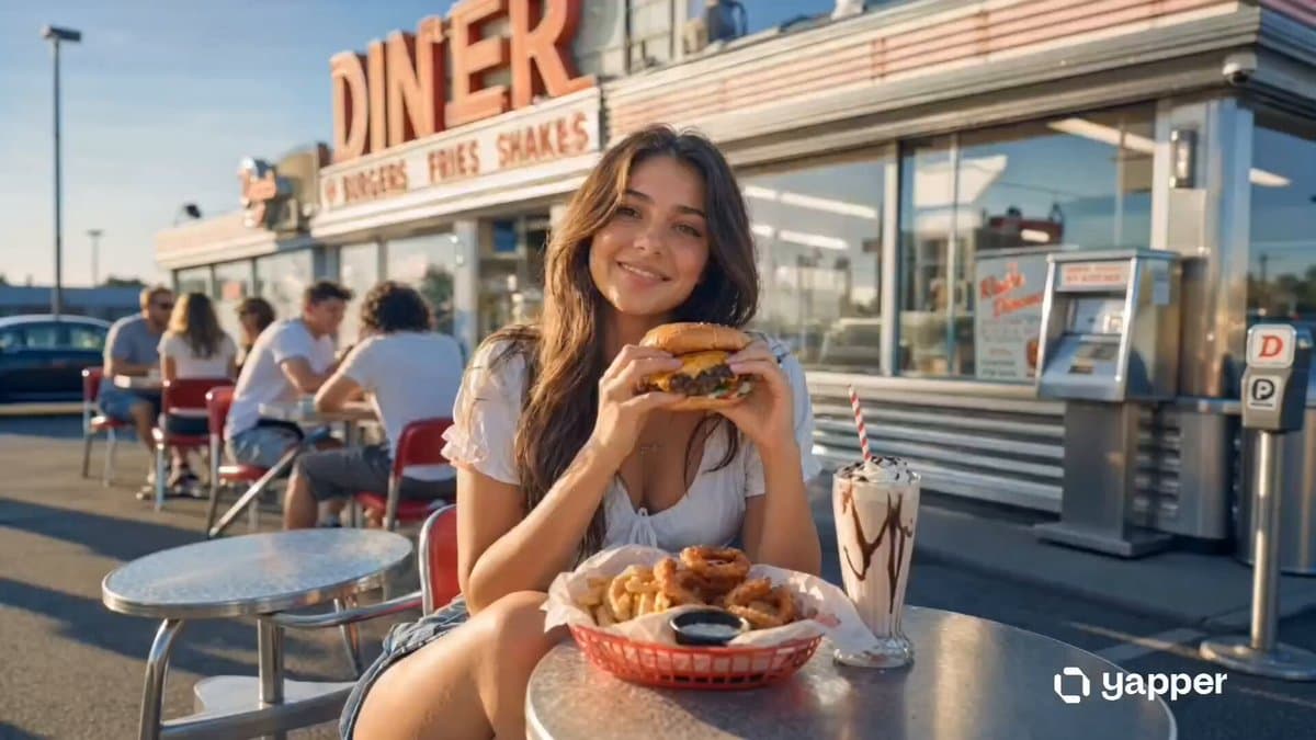 Retro diner golden hour cinematic video