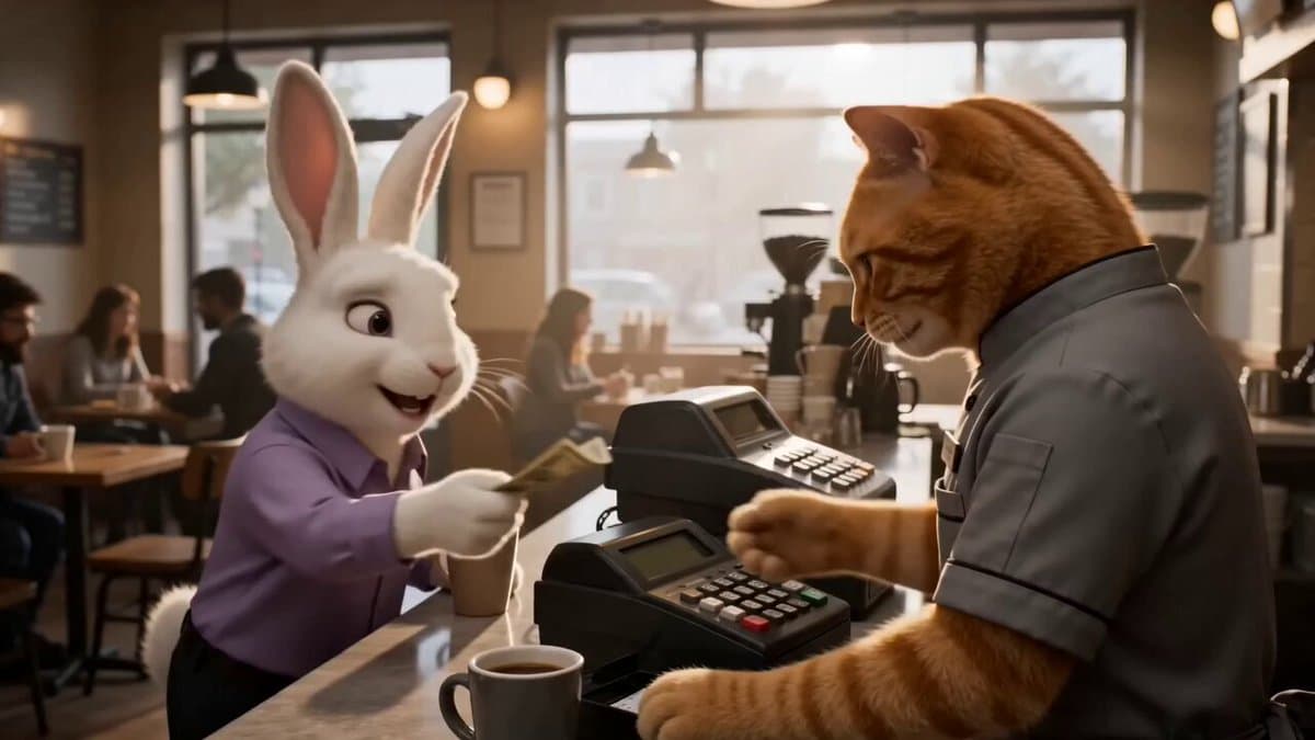 Café Counter Fight Cat Drama