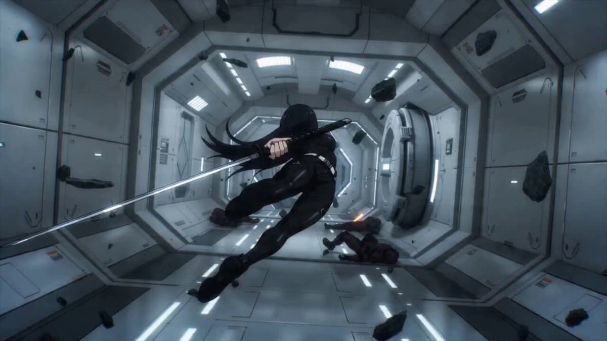 Sci-fi Anime Single-Shot Action Sequence