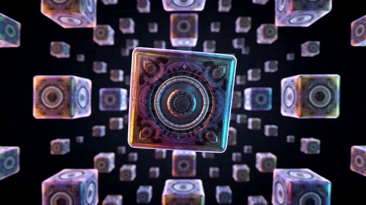 Vibrant 3D Geometric Infinite Space