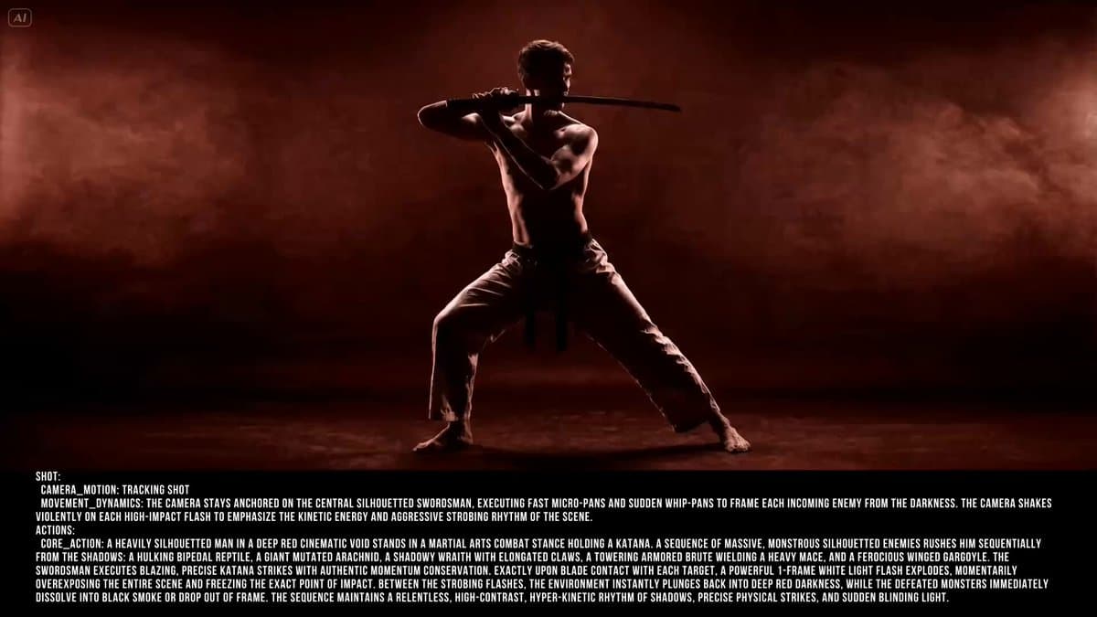 Silhouetted Swordsman Combat Prompt