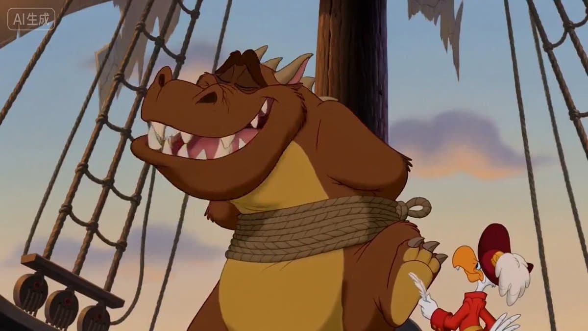 Retro Disney Style Dragon and Pirates
