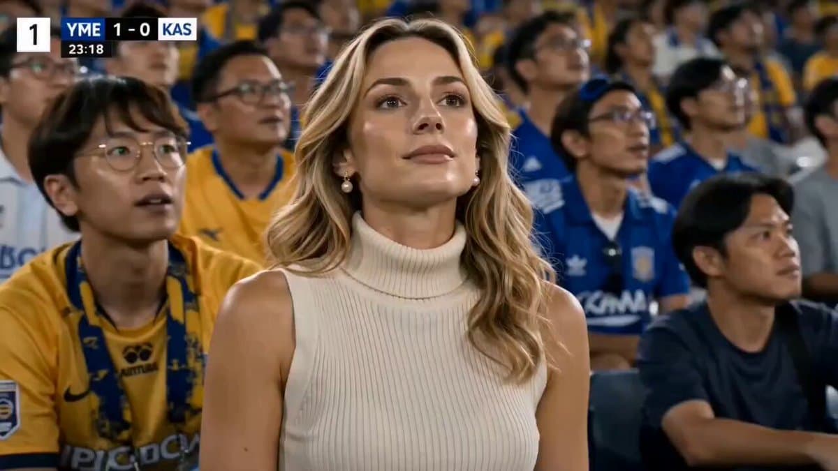 Stylish Woman at Stadium Broadcast