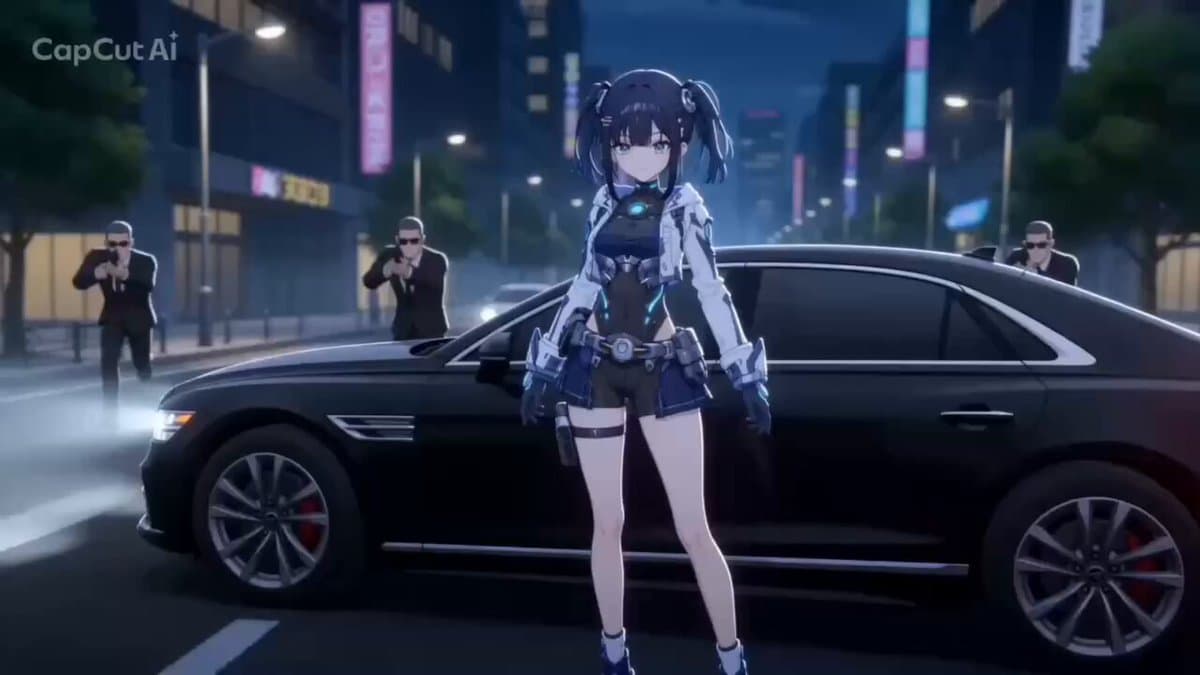 Cartoon Style Girl vs Gang Action