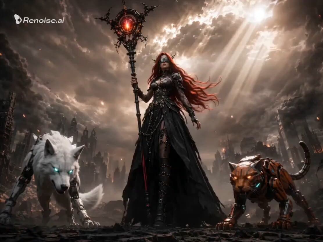 Post-Apocalyptic Gothic Fantasy Scene