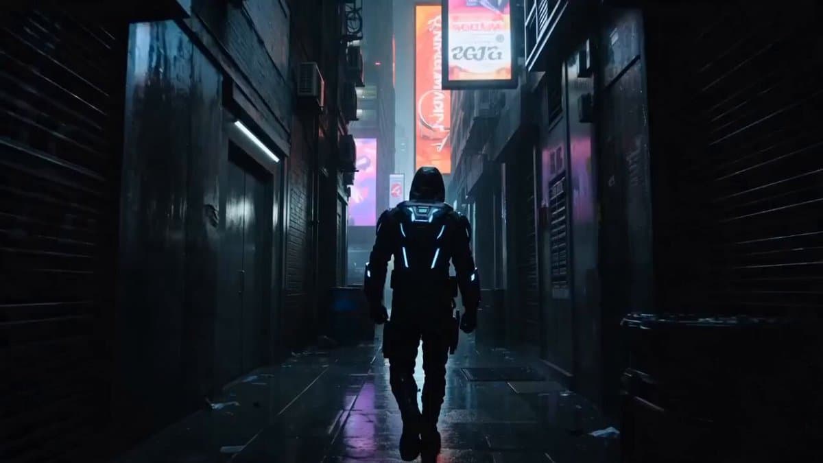 Cyberpunk Assassin Neon Action Sequence