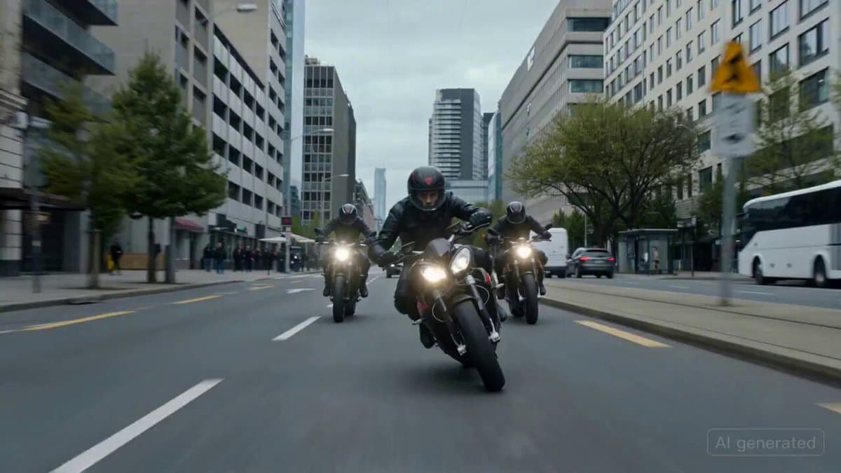 Cinematic High-Speed Motorcycle Chase Scene