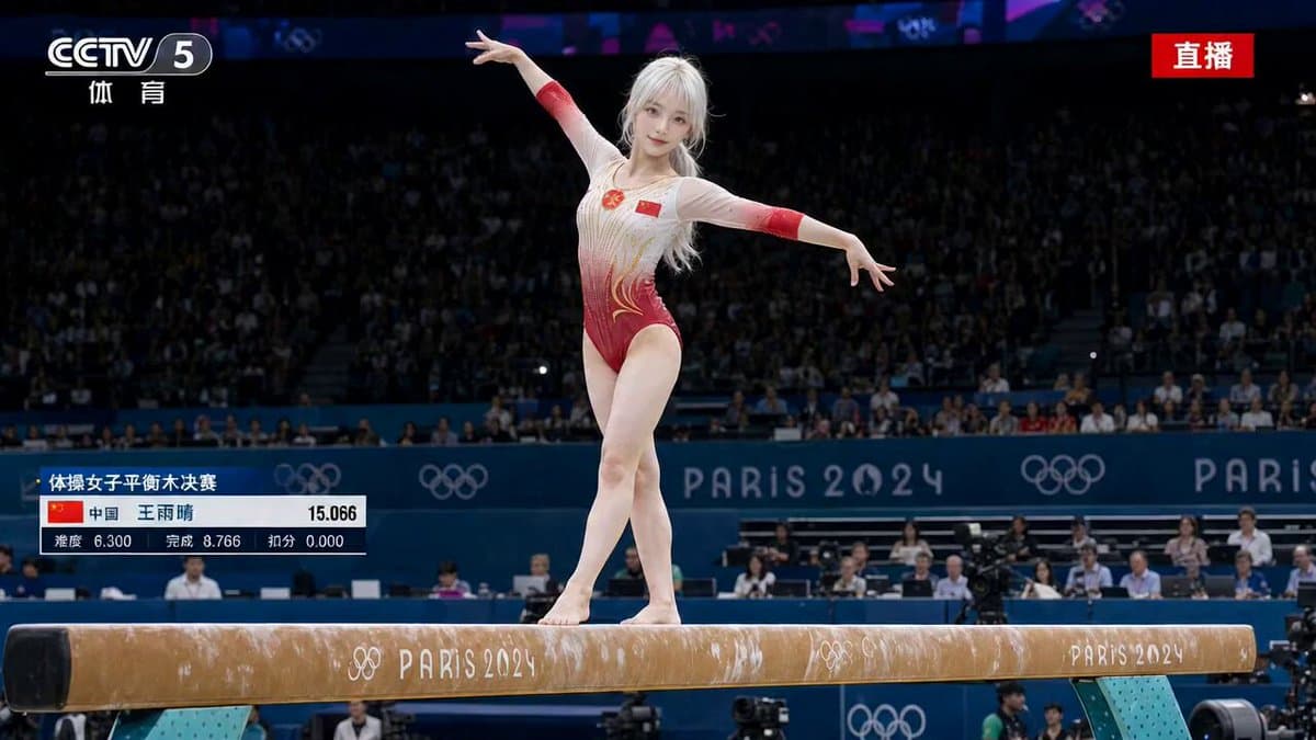 Olympic Gymnastics Balance Beam Sequence