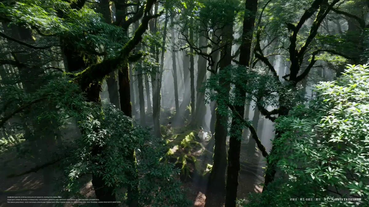 AI Wedding Video Prompt: Minimalist Forest Style with Light Effects