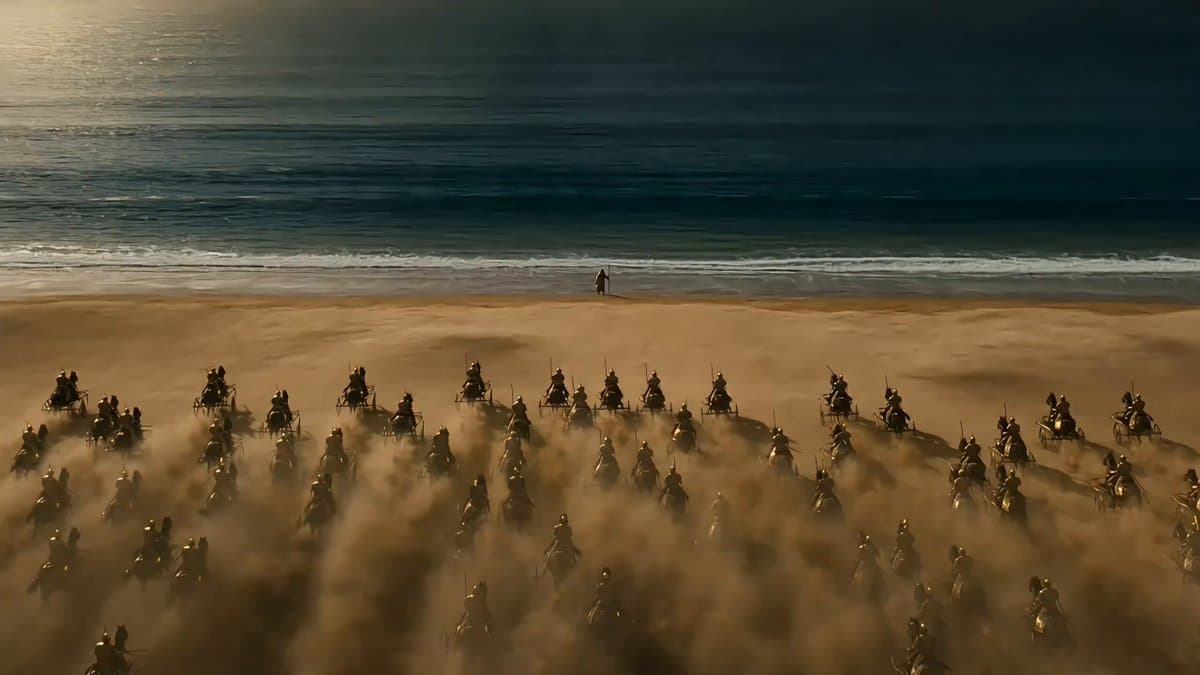 Moses Parting the Red Sea Biblical Epic Prompt
