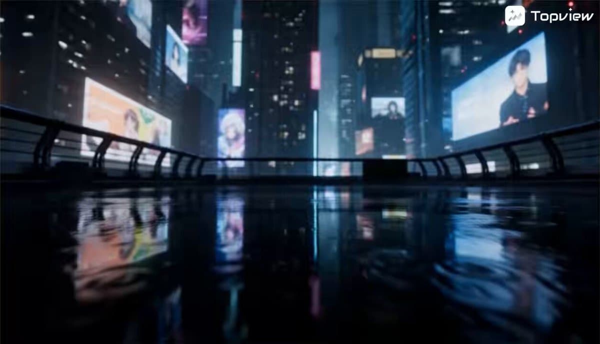 AAA Game Trailer Style Futuristic Neon City Video Prompt