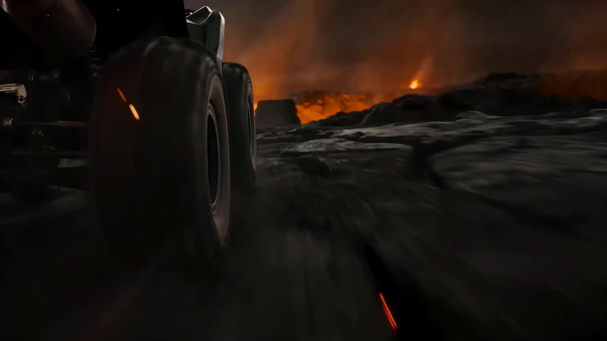 Lava field ATV stunt
