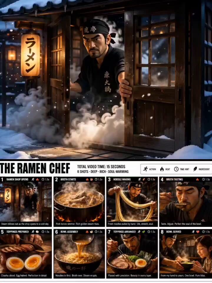 Animated Ramen Chef Sequence