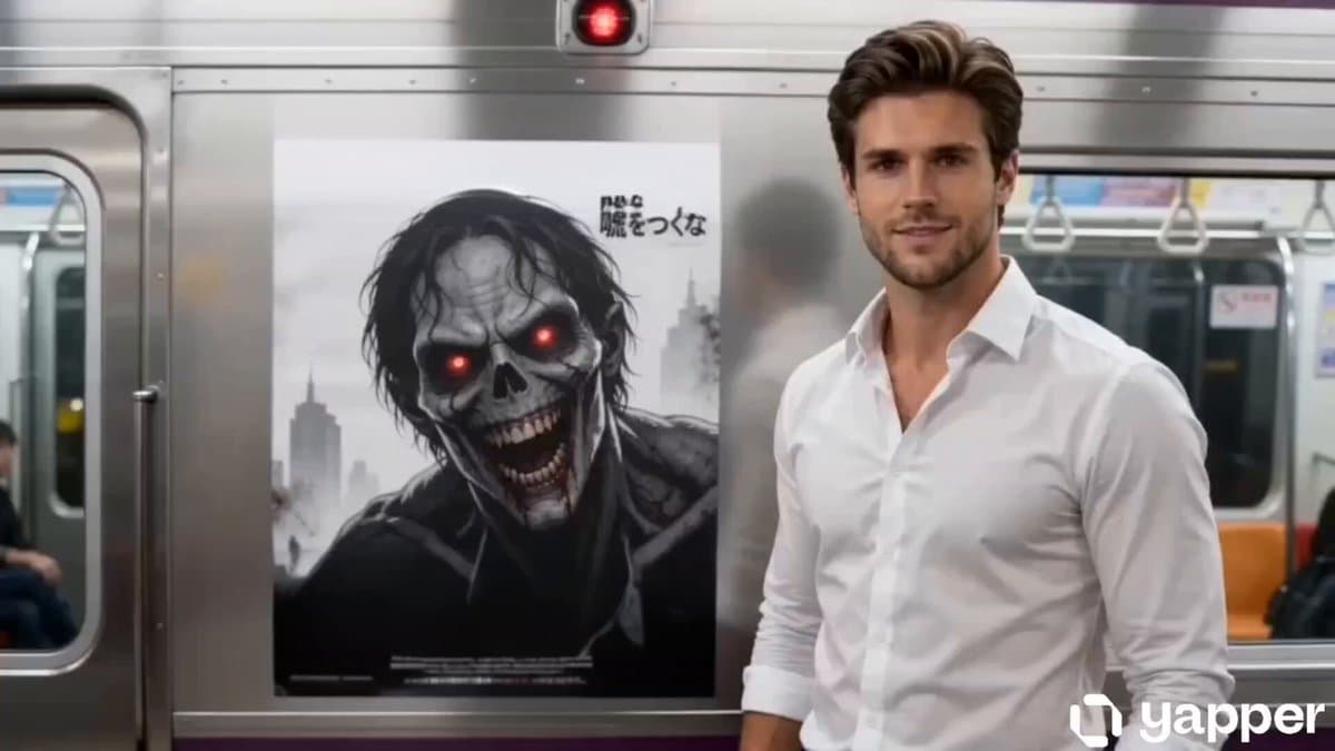 Supernatural Horror: Monster Emerging from a Poster