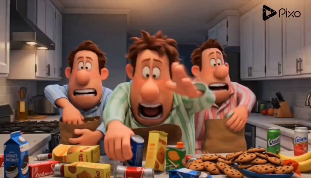 Cartoon Kitchen Snack Chaos