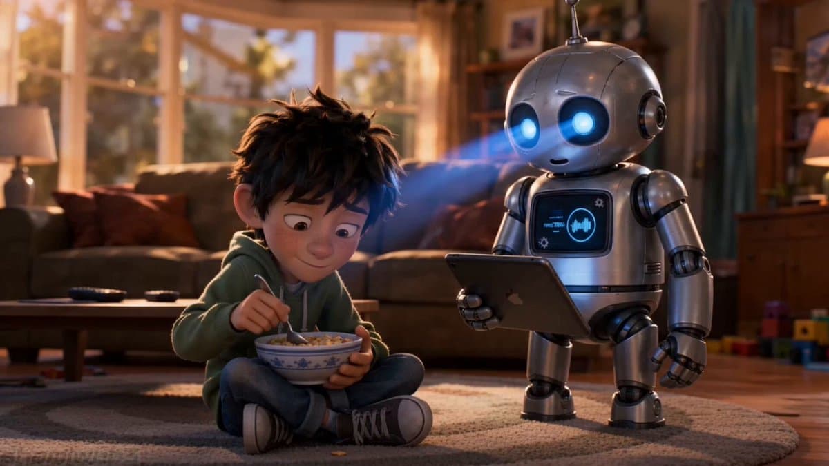 Emotional Robot and Boy Animation