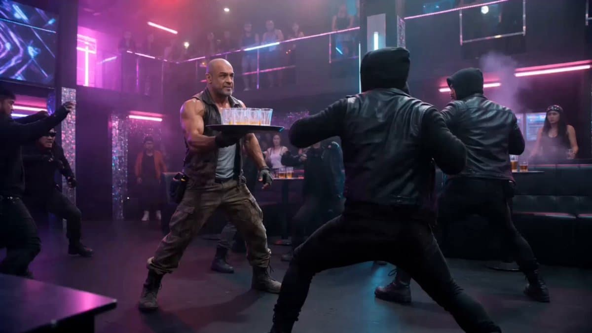 Seedance 2 Cyberpunk Bar Dialogue Prompt