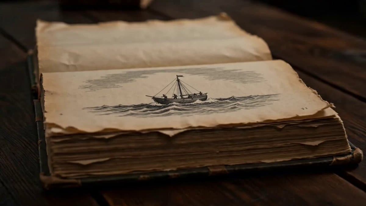 Ancient Book Stormy Sea Diorama