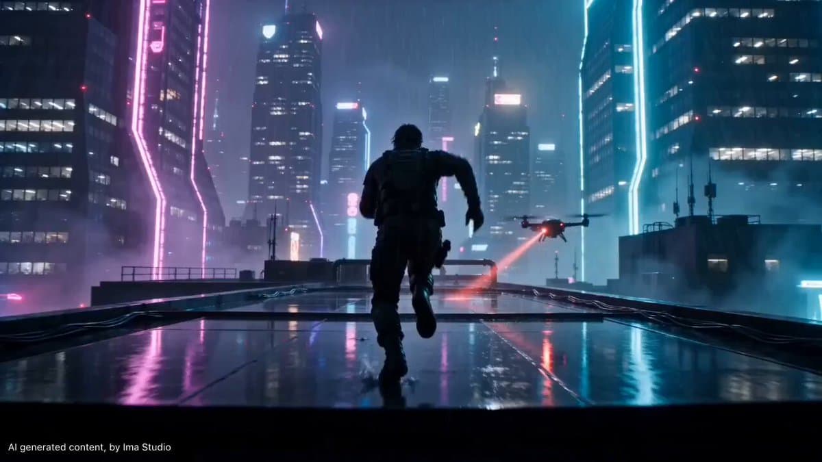 Cyberpunk Rooftop Parkour Chase