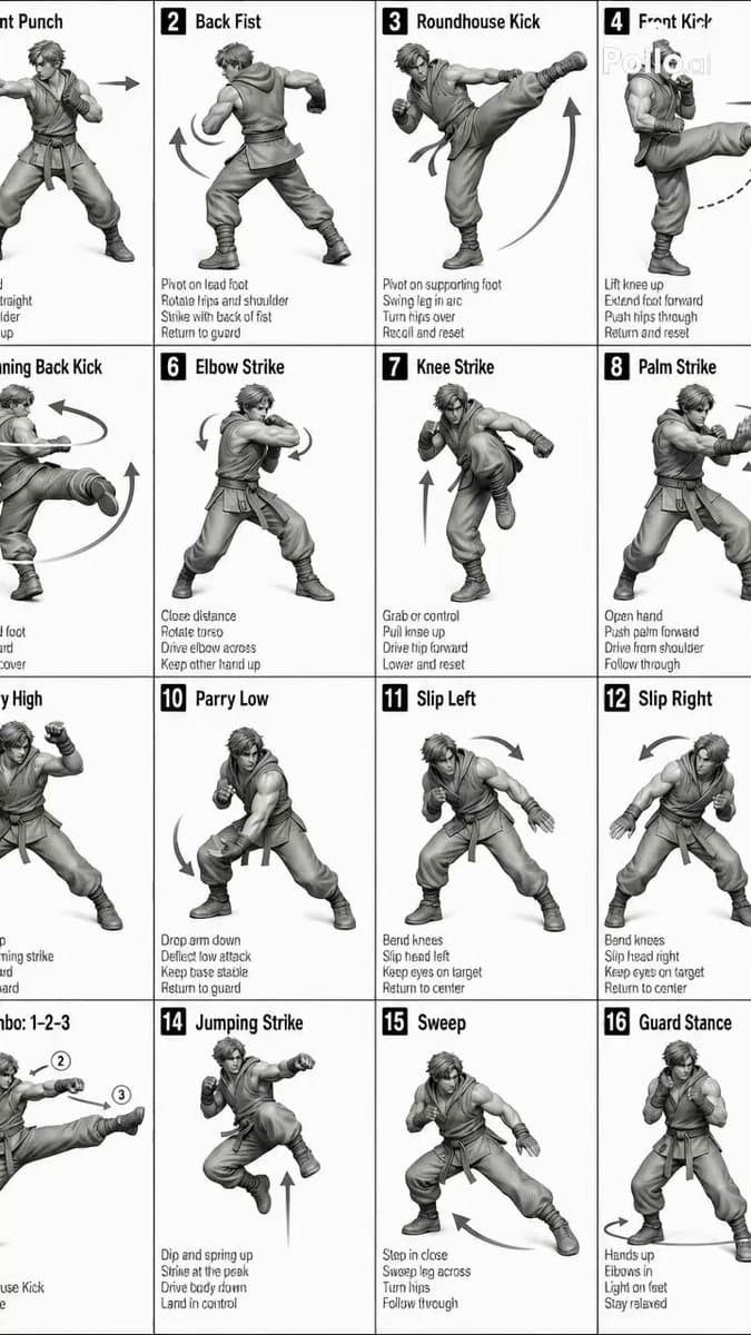 Sequence and Movement Instruction for Martial Arts Video