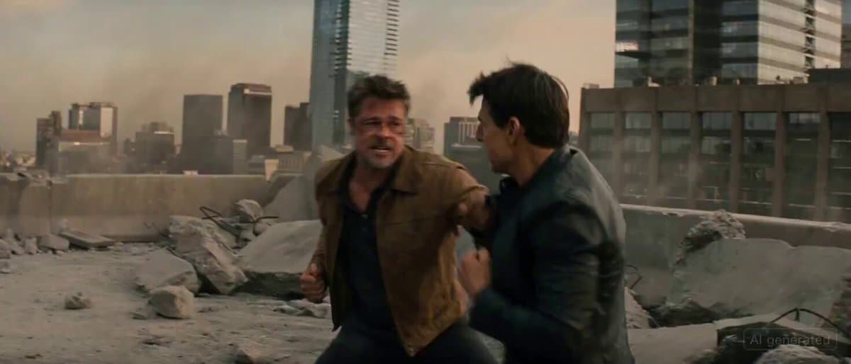 Brad Pitt vs Tom Cruise Fight Scene Prompt