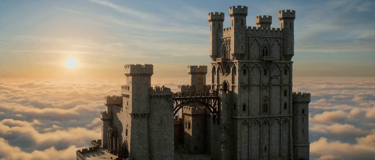 Floating Dragon Castle Sunrise