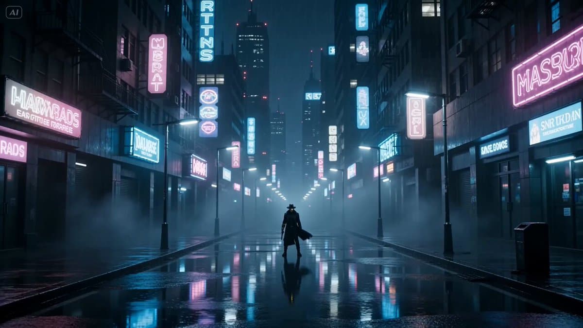 Cybernetic Gunslinger Neon Action