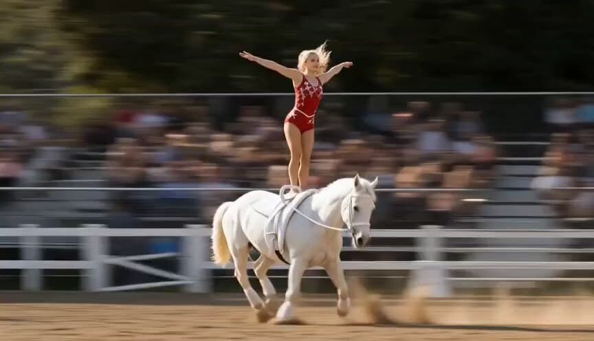 Woman Galloping on Horse
