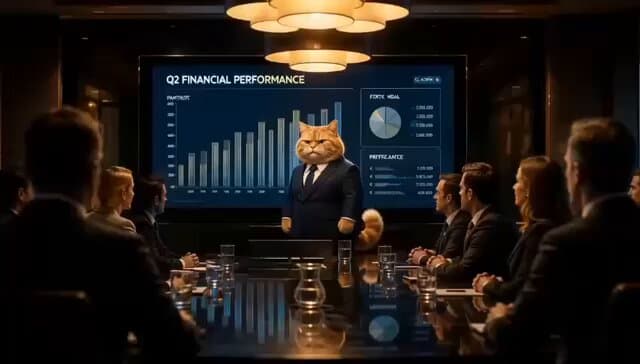 Fluffy Cat CEO Corporate Boardroom Drama