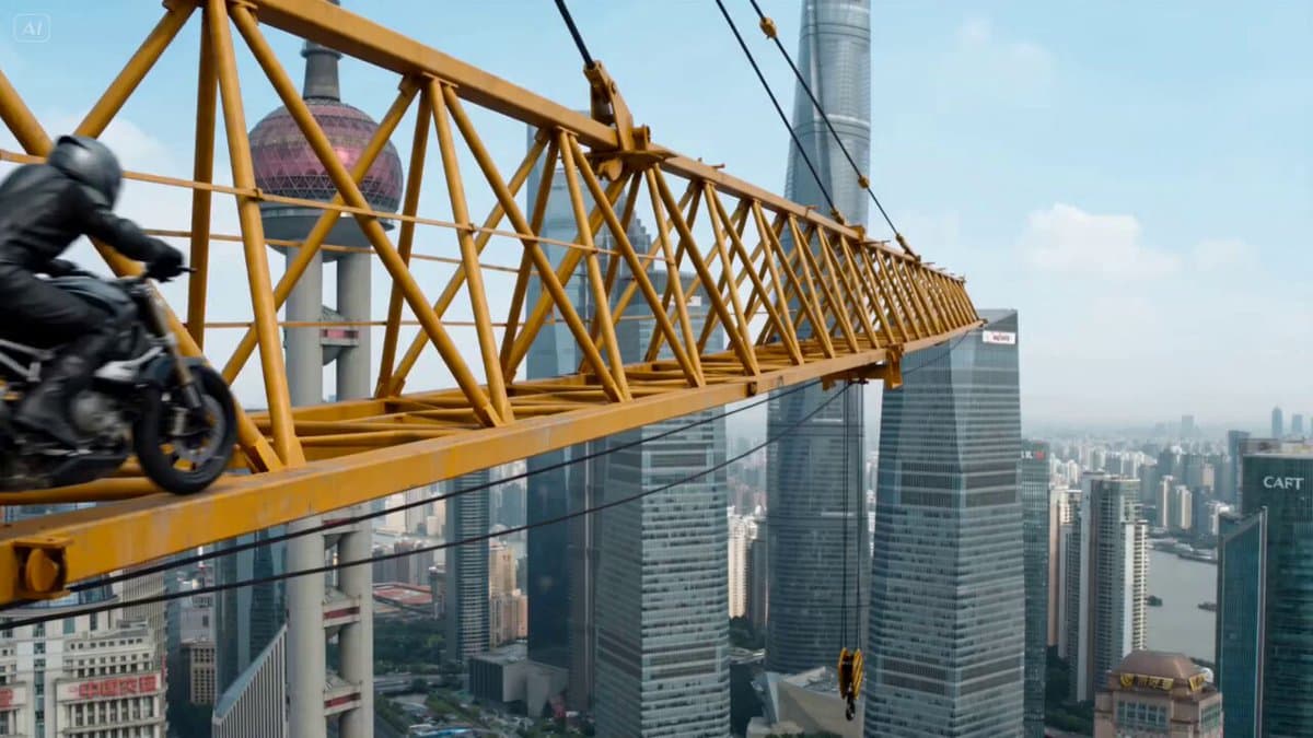Shanghai Skyline Motorcycle Stunt