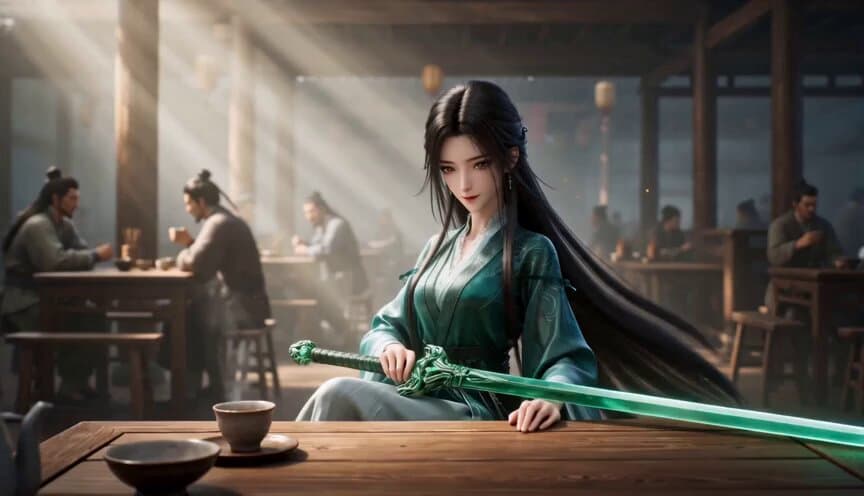Elegant Wuxia Teahouse Fight Animation