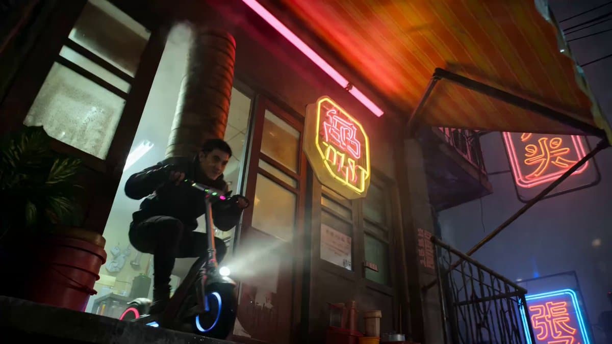 Multi-Shot Action-Comedy Scene Prompt: Neon Dumpling Courier