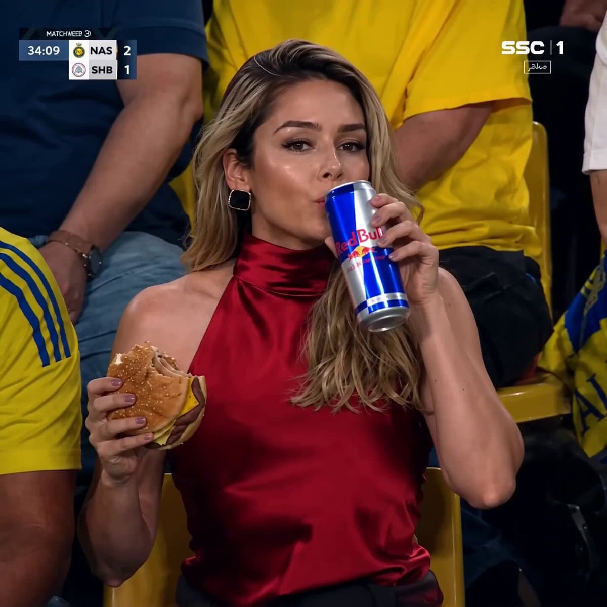 Glamorous Woman at Soccer Match