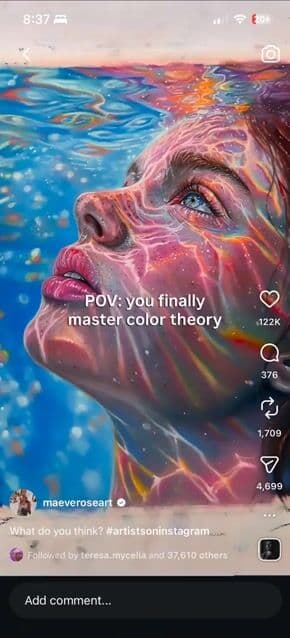 Iridescent Water Face Animation