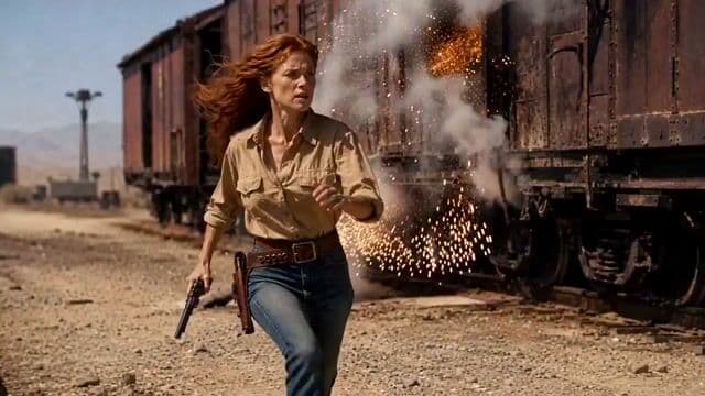 90s Action Film Train Yard Scene